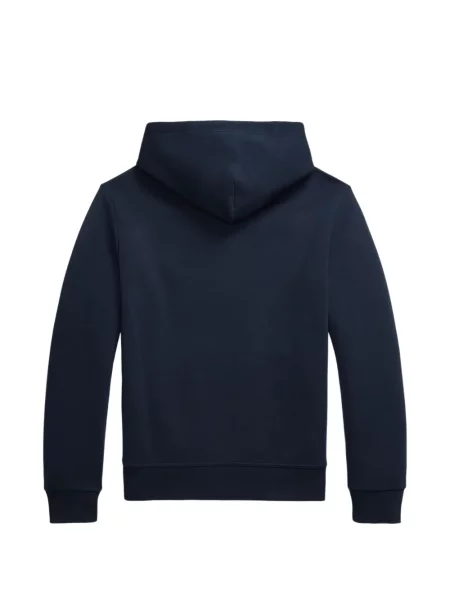 Tricou polo Polo Ralph Lauren cu glugă cu blană cu broderie roșu