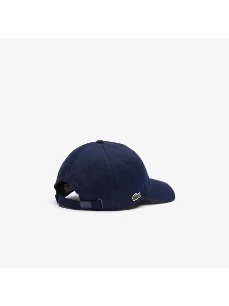 Lacoste Czapka Z Bawełnianego Diagonalu granatowa