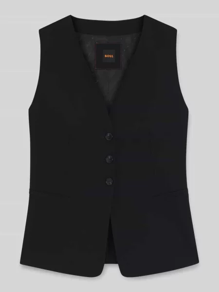 BOSS Orange kamizelka garniturowa Kobiety Sztuczne włókno jednolity 34 czarny
