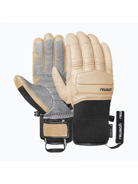 Mănuși de schi Reusch Alpine Heritage tan / black negru