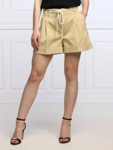 TWINSET Pantaloni scurți | Relaxed fit | cu adaos de in bej