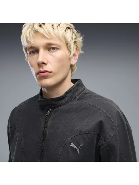 Kurtka dresowa unisex o luÅºnym kroju FUTURE.PUMA.ARCHIVE T7 Washed Twill OdzieÅ¼ S czarny