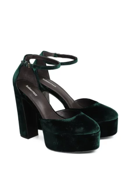Sandale Lola Cruz de catifea cu platformă verde