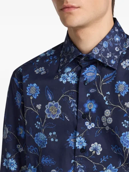 Cămașă Etro cu model floral cu imagine albastru