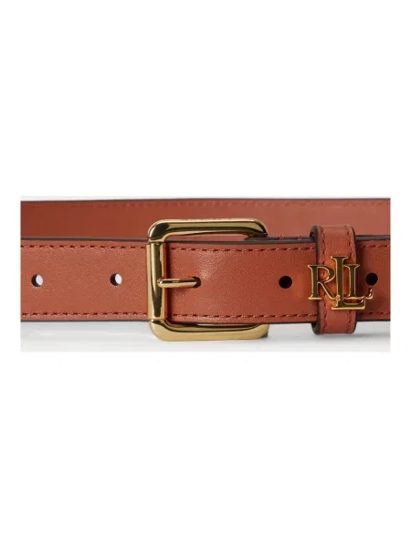 Pasek Ralph Lauren skórzany z logo czerwony