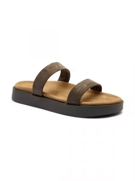 INUIKII De piele șlapi STRAPPY gri