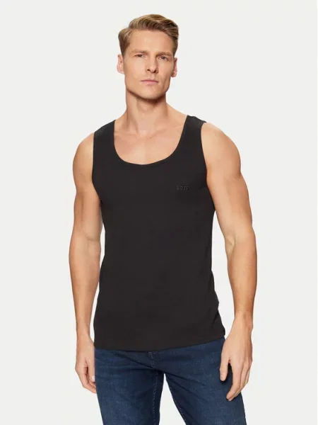 Klasična večbarvno majica Boss brez rokavov črna