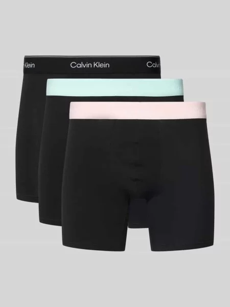 Obcisłe bokserki z mieszanki bawełny w zestawie 3 szt. Calvin Klein Underwear czarne