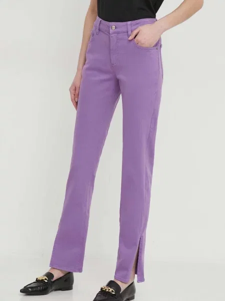 Дънки Sisley с висока талия виолетово