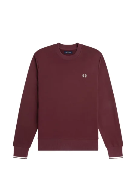 Hanorac Fred Perry cu broderie cu nervuri roșu