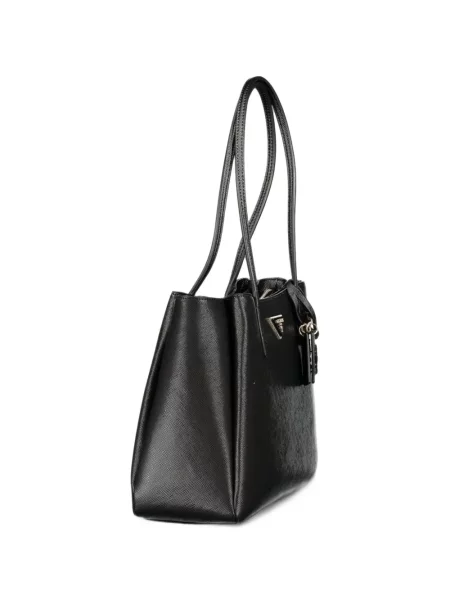 Geantă shopper Guess cu autograf negru
