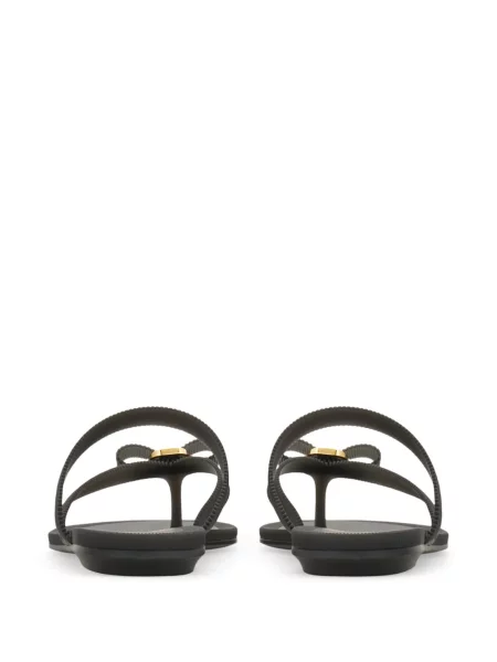 Chiloți tanga Ferragamo cu funde negru