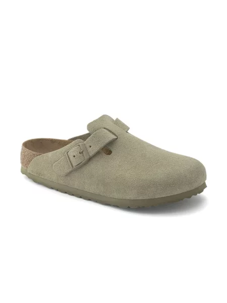 Klapki mules Birkenstock skórzane zielone