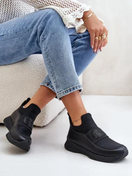 Usnjene hlačke Boto črna