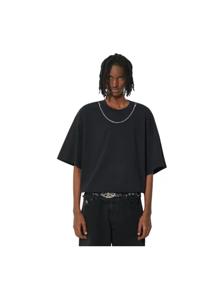 AMBUSH t-shirt Ballchain gładki czarny