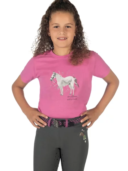 T-shirt dziewczęcy HKM Kids Sparkle różowa