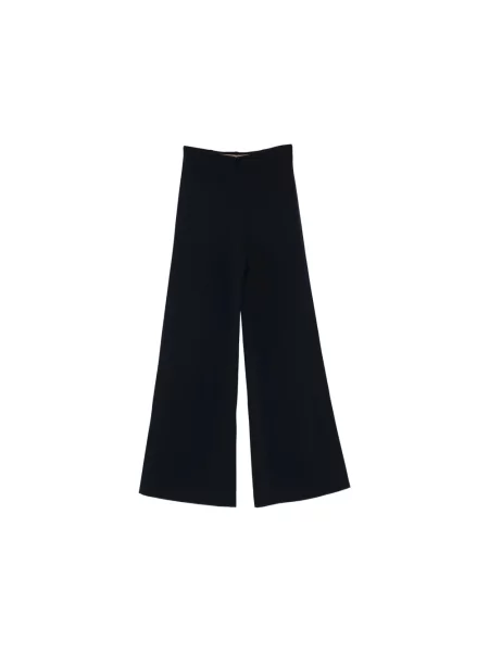 Lniane spodnie Max Mara niebieskie