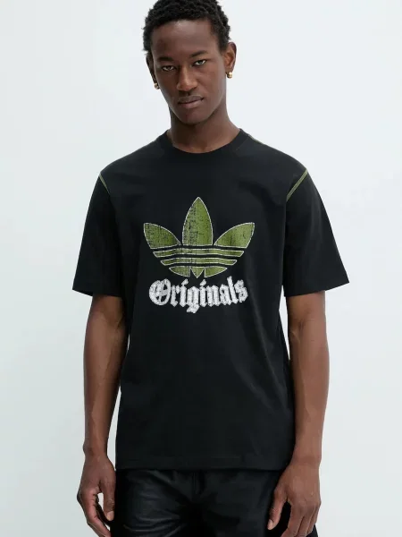Тениска adidas Originals Grfx Tee с принт черно