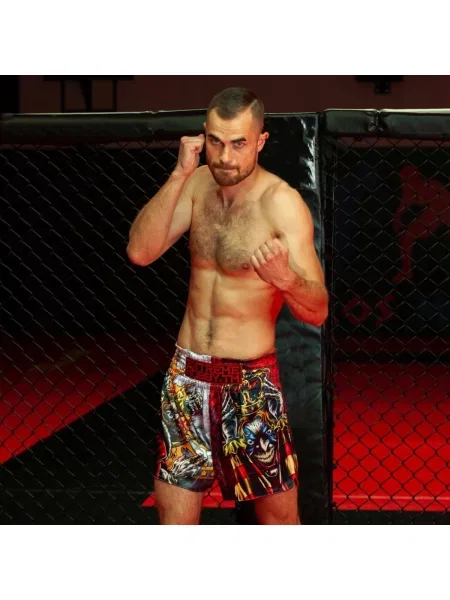 Spodenki Muay Thai EXTREME HOBBY KILLER CARDS 2 czerwone
