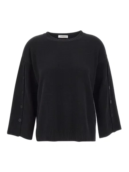 Sweter Kangra wełniany czarny