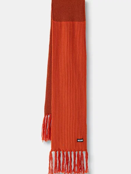 Moschino fular pentru femei cu amestec de lână portocaliu