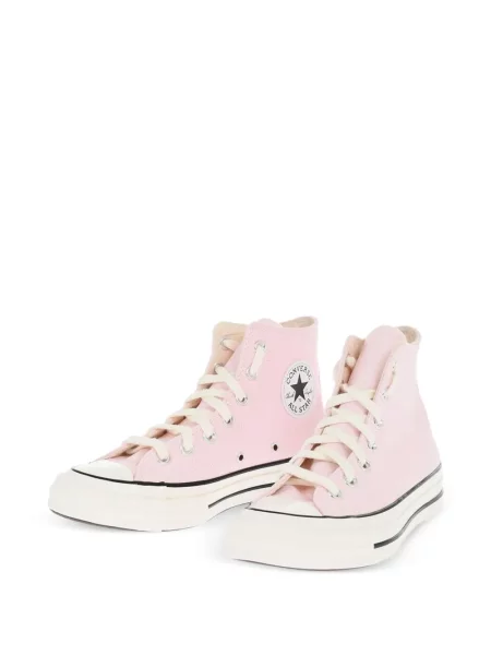 Top Converse cu platformă din canvas cu imagine alb