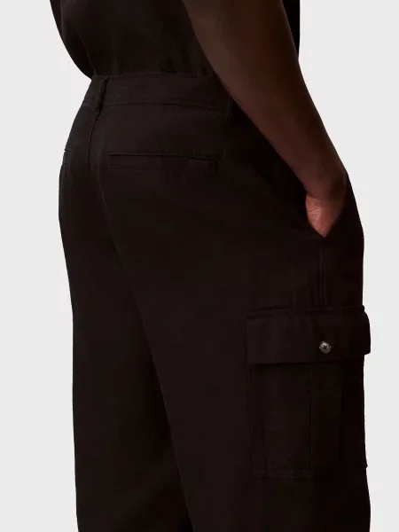 Льняные брюки карго Calvin Klein Jeans черные