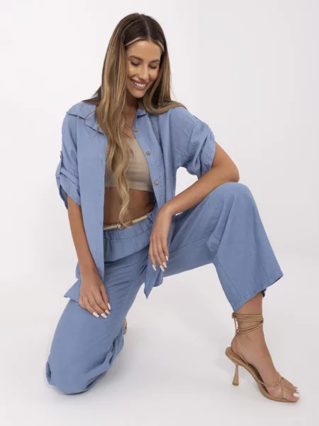 Pantaloni Italy Moda albastru