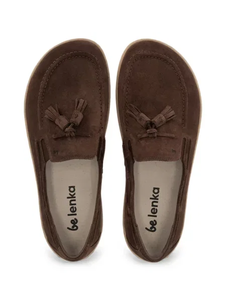 Pantofi loafer Be Lenka din piele de căprioară maro