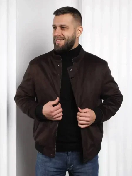Замшева Демісезонна куртка D&V couture коричневий