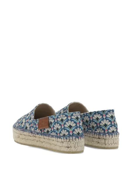 Espadrile Etro cu model floral cu platformă cu imagine albastru