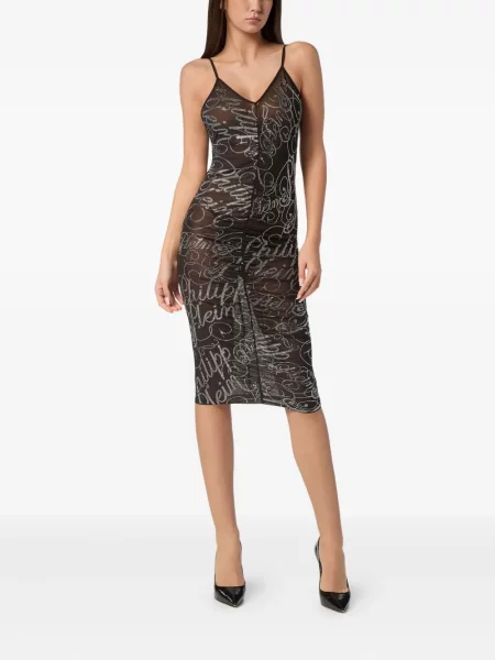 Rochie Philipp Plein cu decolteu în V de costum negru
