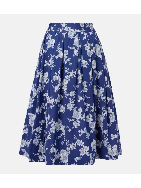 Fustă midi Carolina Herrera cu model floral până la genunchi