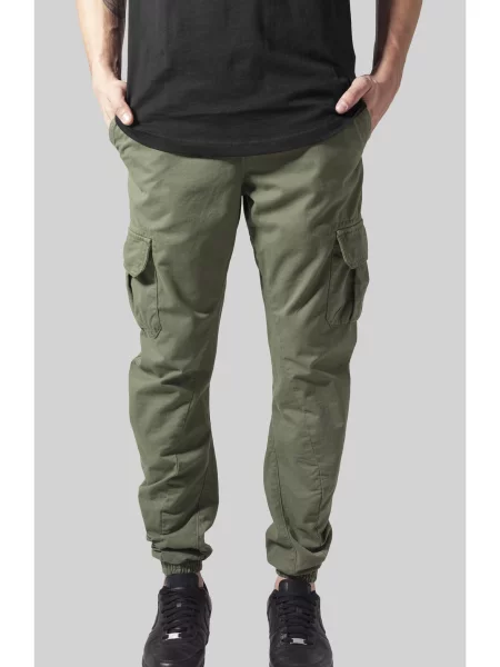 Běžecké cargo kalhoty Urban Classics hnědé