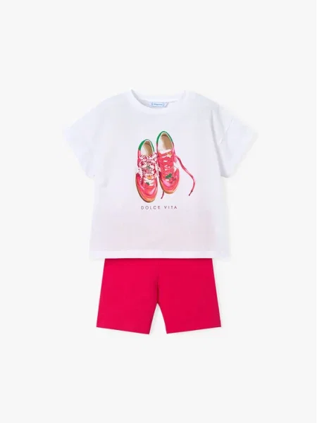 Mayoral Komplet t-shirt i legginsy biały