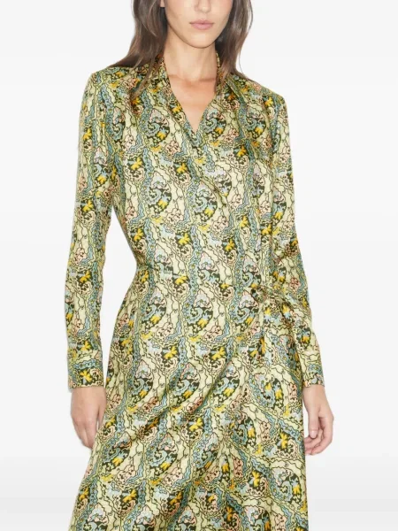 Rochie Tory Burch cu imagine cu model paisley de costum verde