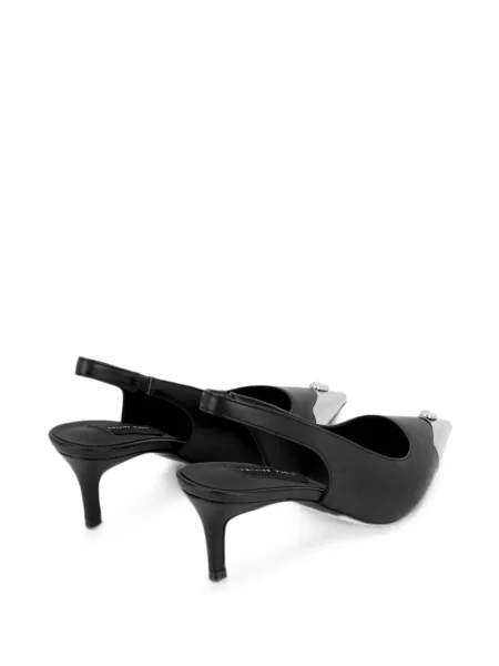 Pantofi cu toc Philipp Plein din piele slingback negru