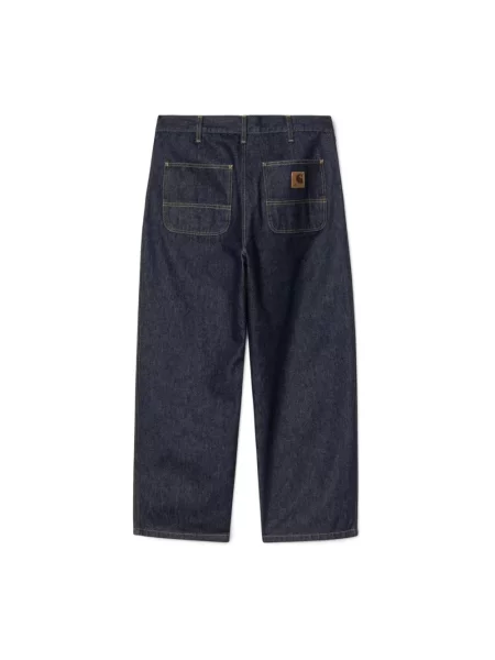 Szerokie jeansy Carhartt Wip z logo niebieskie