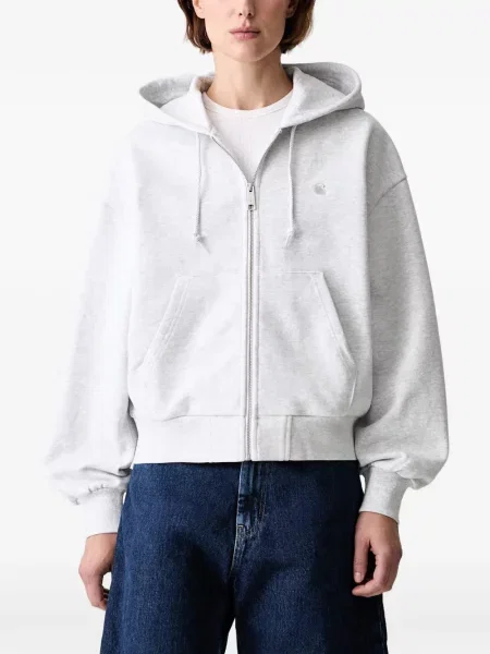 Hanorac cu glugă Carhartt Wip cu autograf gri