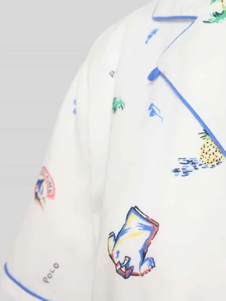 Piżama o kroju comfort fit z czystej bawełny Polo Ralph Lauren biała