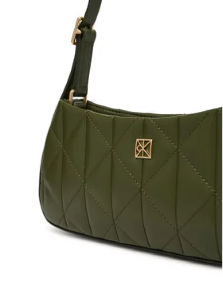 Calvin Klein Torbica Quilted Small Shoulder Bag zelena