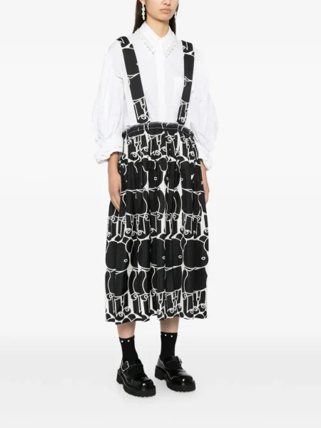 Fustă Comme Des Garçons cu imagine negru