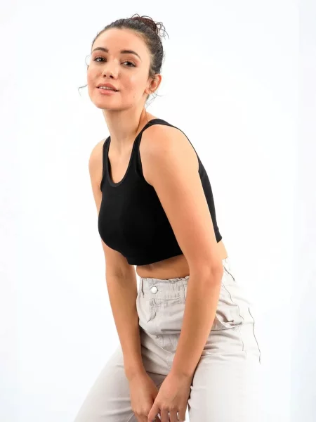 Tommy Life Top Crop Top' črna