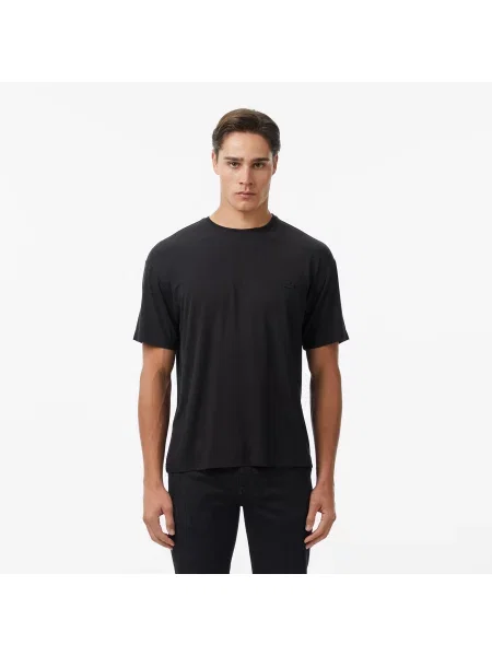 Lacoste T-Shirt Z Okrągłym Dekoltem Regular Fit czarny