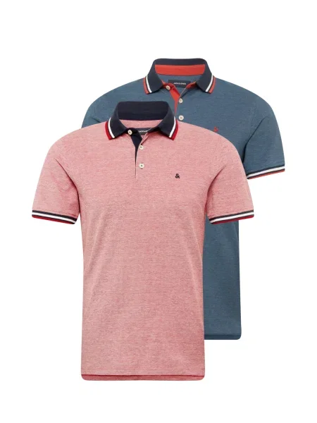 JACK & JONES Tricou Paulos roșu pastel / bleumarin / albastru închis roșu alb
