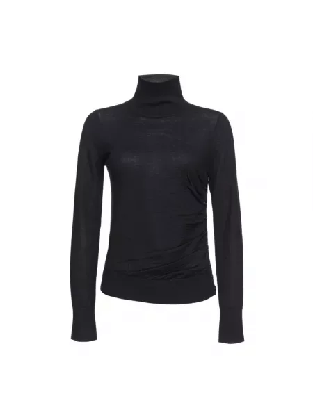Sweter z golfem Pinko wełniany do golfa czarny