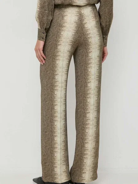 Kalhoty Twinset jednoduché high waist béžová
