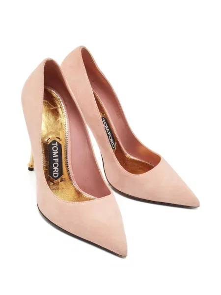 Pantofi cu toc Tom Ford din piele de căprioară roz
