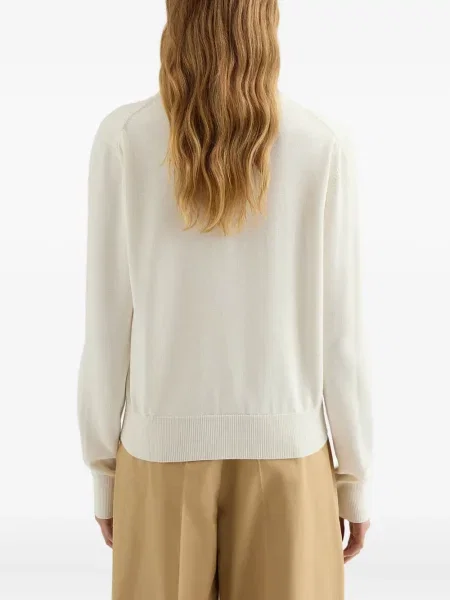 Croșetat cardigan Jil Sander cu model floral alb