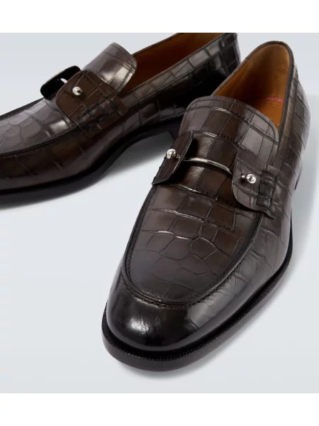 Pantofi loafer Christian Louboutin din piele maro